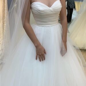 Tara Keely White Strapless Wedding Dress